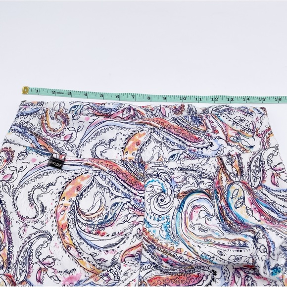 Lisette L Montreal Slim Cropped Pants Coral Reef Jacquard Peach Printed Size 6 - Picture 9 of 10